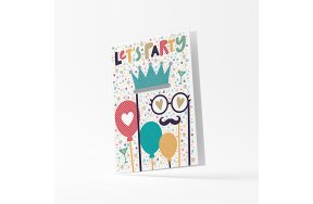 ΚΑΡΤΑ ΕΥΧΩΝ "LETS PARTY" 3D 12x17cm 21TS22